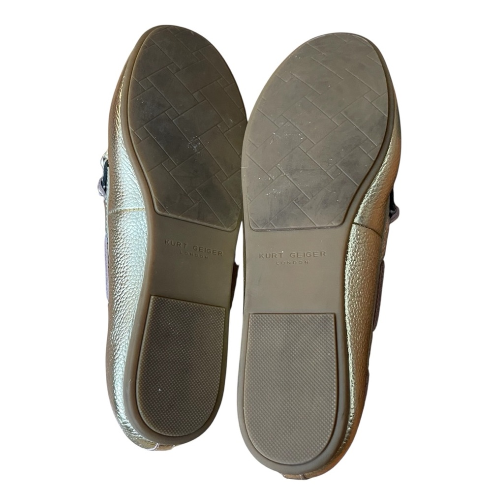 Kurt Geiger London Metallic Quilted Leather Loafers Crown Charm Bow Moccasins - Picture 14 of 16